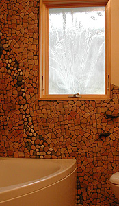 renee glass installed in a bathroom window.